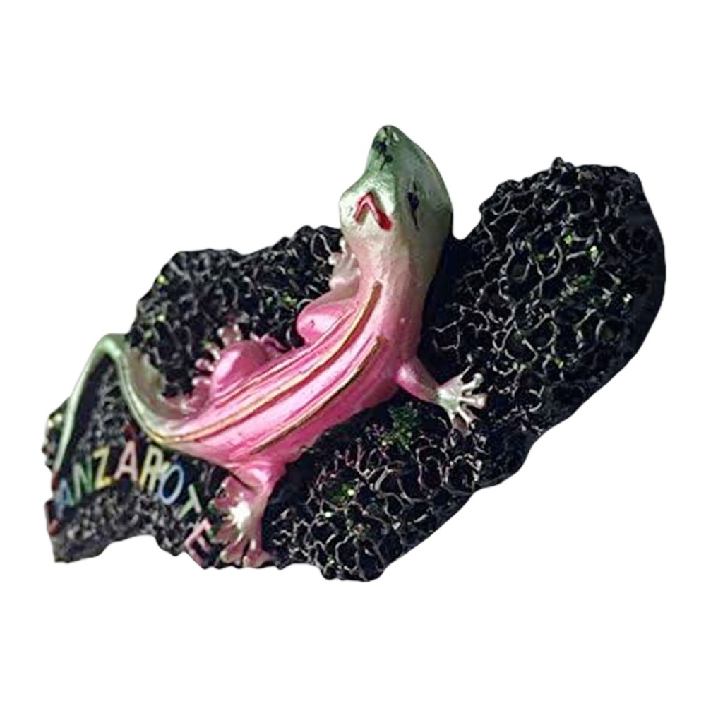 lanzarote lizard spain fridge magnet unique island souvenir & black lava art decor