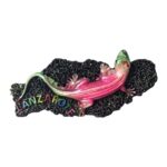 lanzarote lizard spain fridge magnet unique island souvenir & black lava art decor