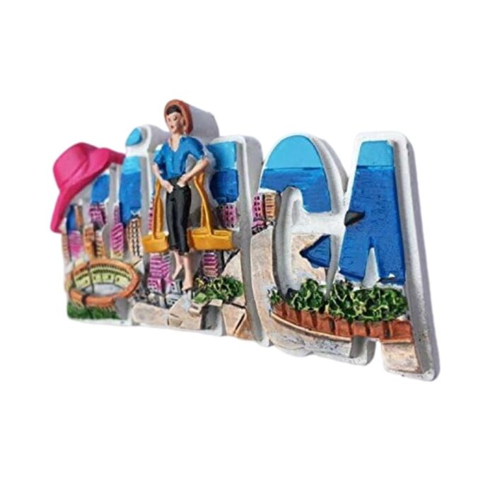 malaga spain fridge magnet vibrant city scene souvenir & fun office memo holder