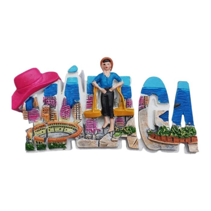 malaga spain fridge magnet vibrant city scene souvenir & fun office memo holder