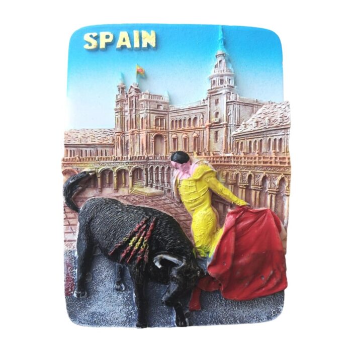 spain bullfight fridge magnet matador & plaza souvenir for fridge or locker decor