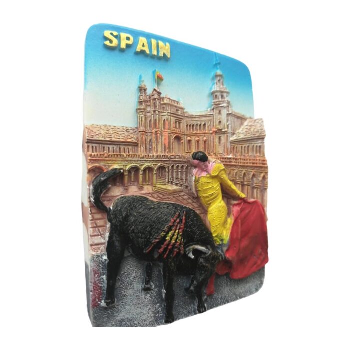 spain bullfight fridge magnet matador & plaza souvenir for fridge or locker decor