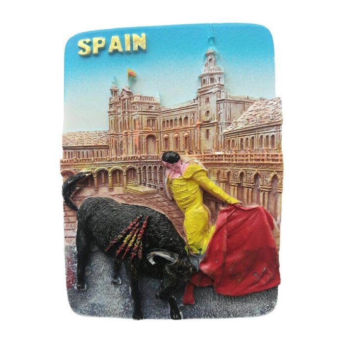 spain bullfight fridge magnet matador & plaza souvenir for fridge or locker decor