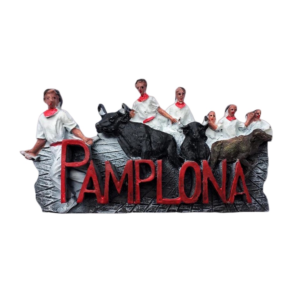 pamplona spain fridge magnet running of the bulls festival collectible & travel keepsake
