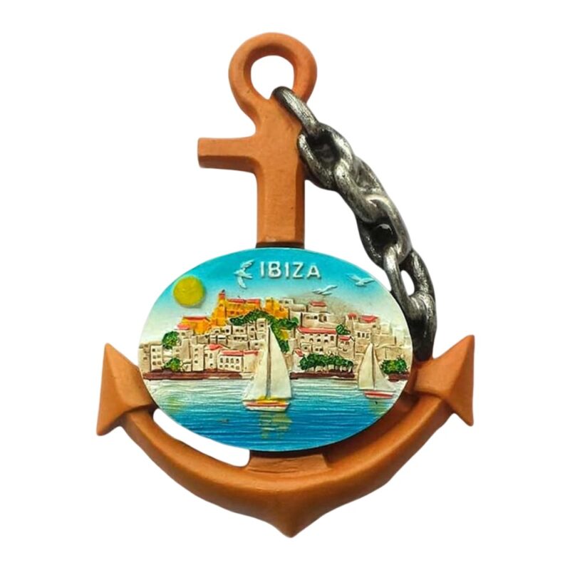ibiza island spain fridge magnet anchor shape nautical souvenir & travel decor magnet