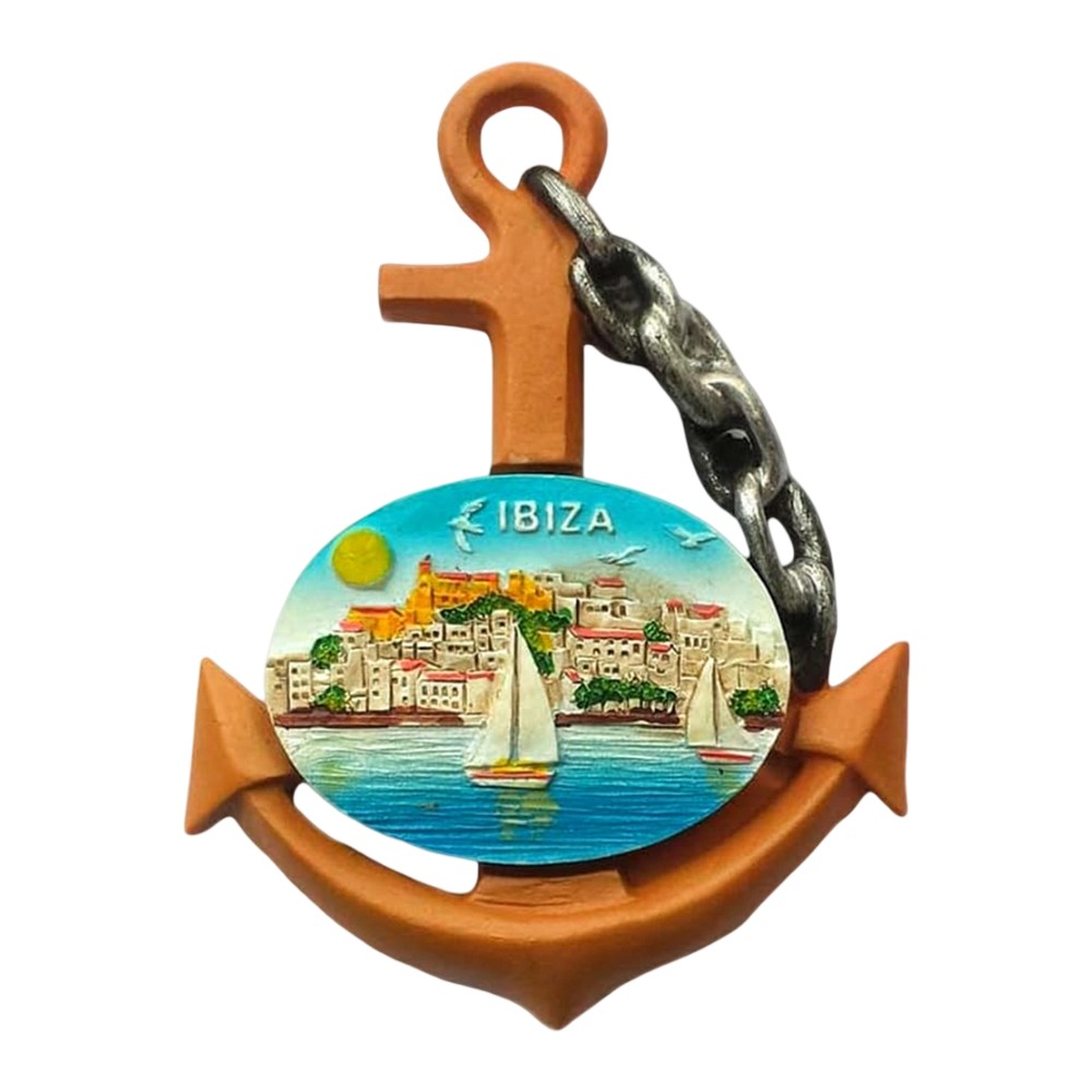 ibiza island spain fridge magnet anchor shape nautical souvenir & travel decor magnet