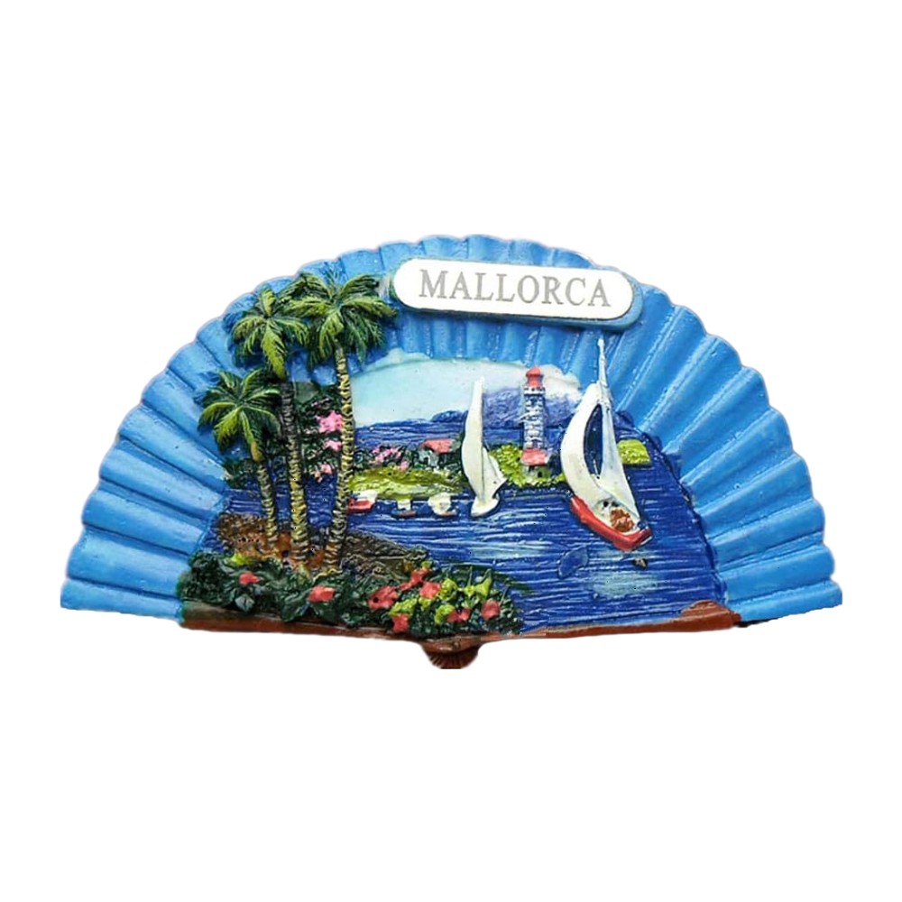 mallorca island spain fridge magnet blue fan scenic travel gift & whiteboard ornament