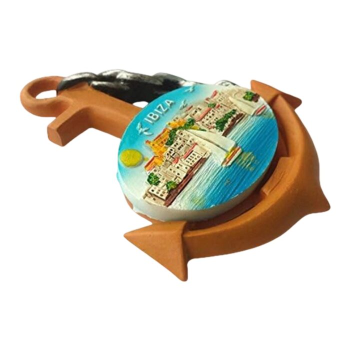 ibiza island spain fridge magnet anchor shape nautical souvenir & travel decor magnet