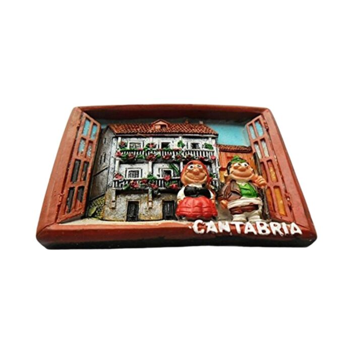 cantabria spain fridge magnet traditional village window scene & cultural home decor gift