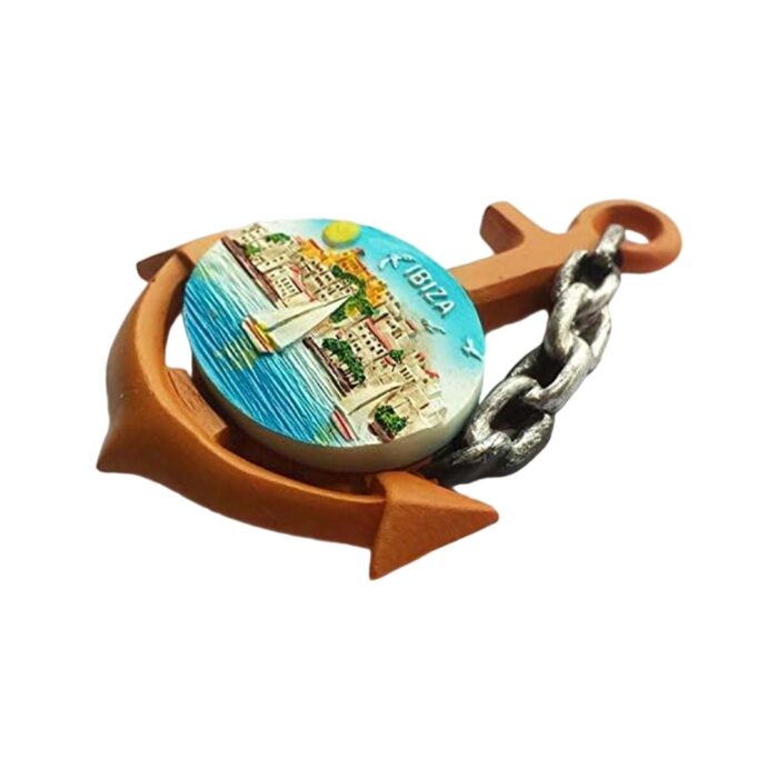 ibiza island spain fridge magnet anchor shape nautical souvenir & travel decor magnet