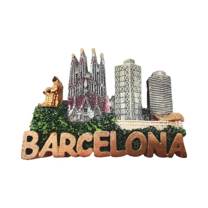 barcelona city spain fridge magnet sagrada familia & skyline collector gift for travel enthusiasts