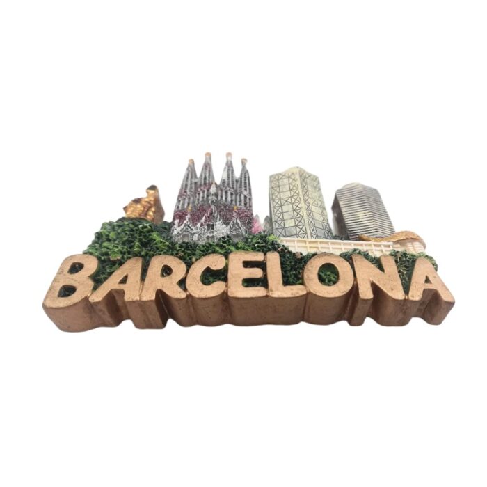 barcelona city spain fridge magnet sagrada familia & skyline collector gift for travel enthusiasts