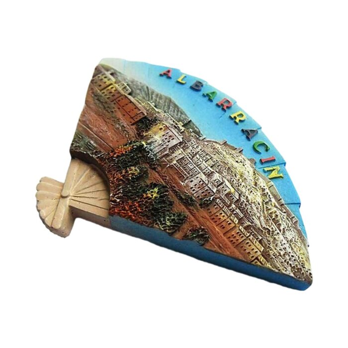 albarracín fan shape spain fridge magnet medieval town scenic souvenir & rustic fridge decor
