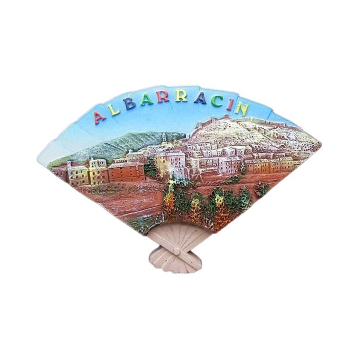 albarracín fan shape spain fridge magnet medieval town scenic souvenir & rustic fridge decor
