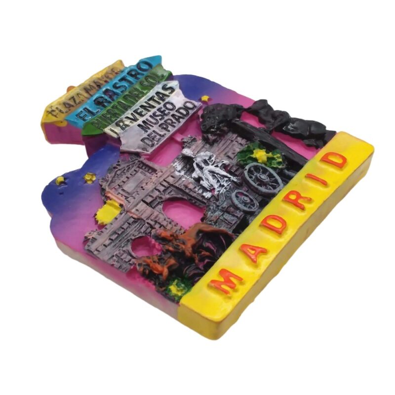 madrid spain fridge magnet multicolor street sign design gift & capital city collector’s magnet