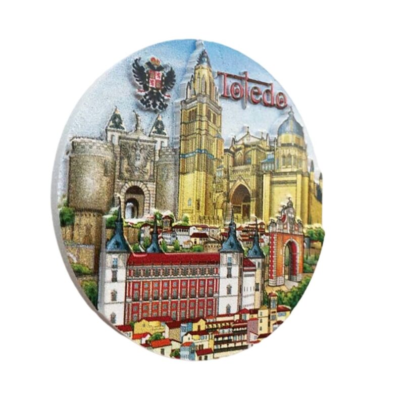 toledo spain fridge magnet – historic landmark cityscape collectible, european travel gift & refrigerator decoration