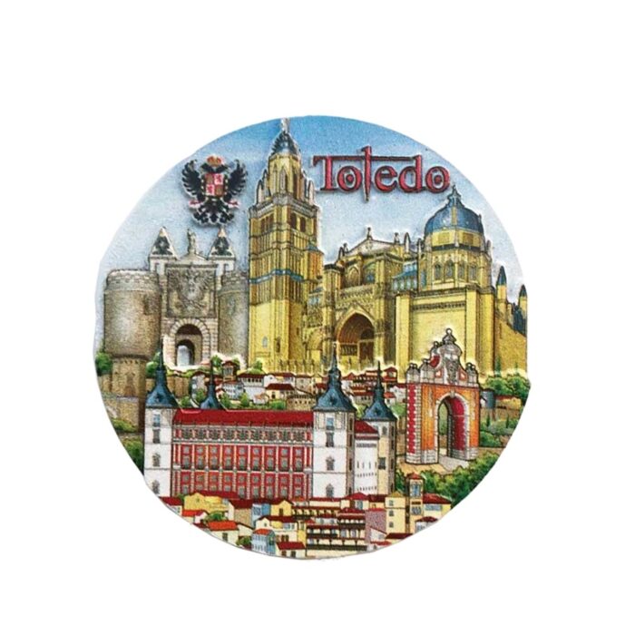 toledo spain fridge magnet – historic landmark cityscape collectible, european travel gift & refrigerator decoration