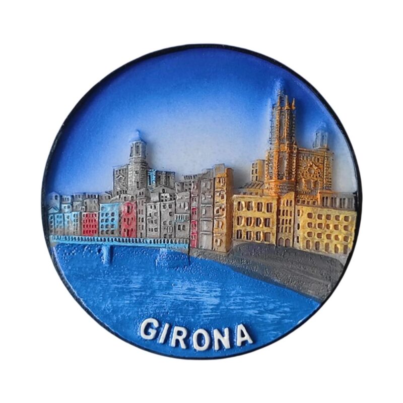 girona spain fridge magnet – old town & cathedral scenic souvenir for travel memory & magnetic home decor