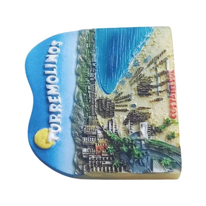 torremolinos spain fridge magnet – costa del sol beach scene souvenir for holiday decor & ocean lovers