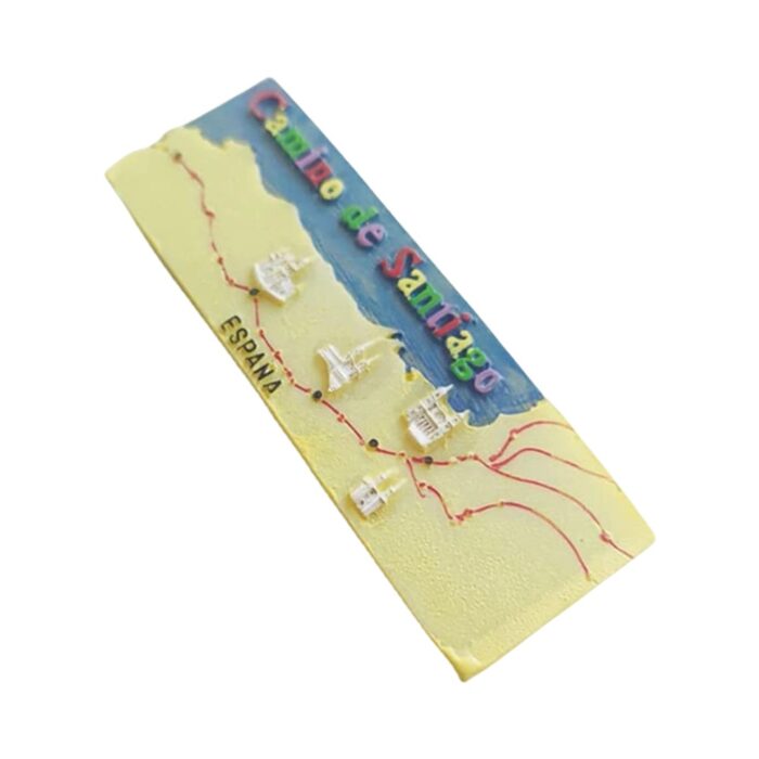 camino de santiago spain fridge magnet – pilgrimage route map travel keepsake & backpacker gift idea