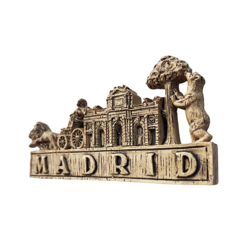 madrid spain city landmark fridge magnet – classic iberian souvenir & rustic travel decor
