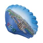 vigo spain fridge magnet – coastal cityscape shell shaped souvenir for spain lovers & fridge display accent