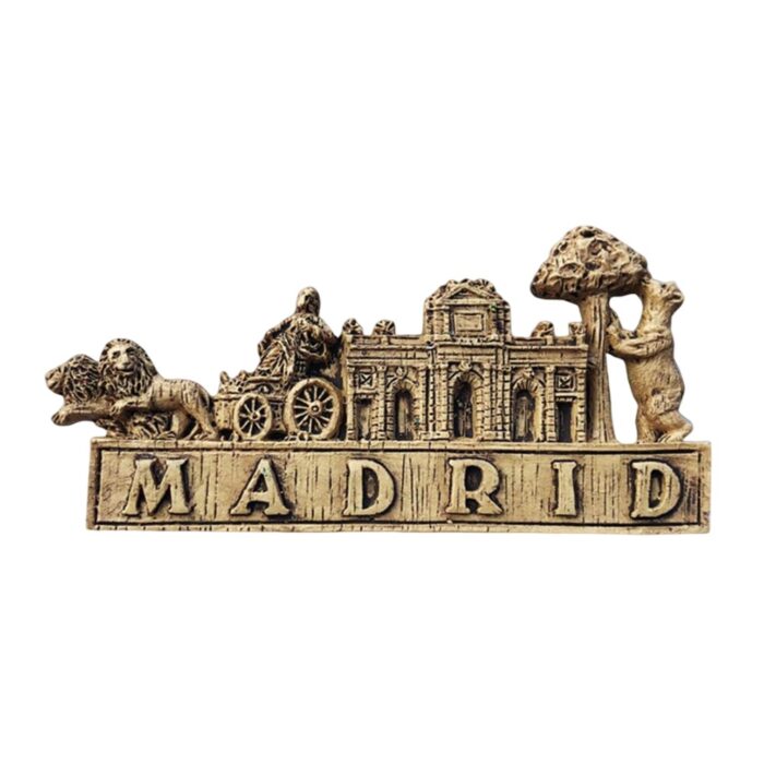 madrid spain city landmark fridge magnet – classic iberian souvenir & rustic travel decor