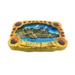 lloret de mar spain castle fridge magnet – sunflower frame souvenir & coastal memory gift