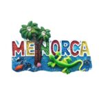menorca island spain tropical fridge magnet – glitter palm tree travel souvenir & fridge fun