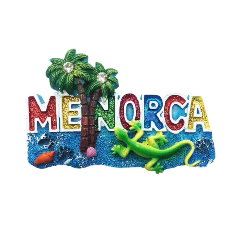 menorca island spain tropical fridge magnet – glitter palm tree travel souvenir & fridge fun