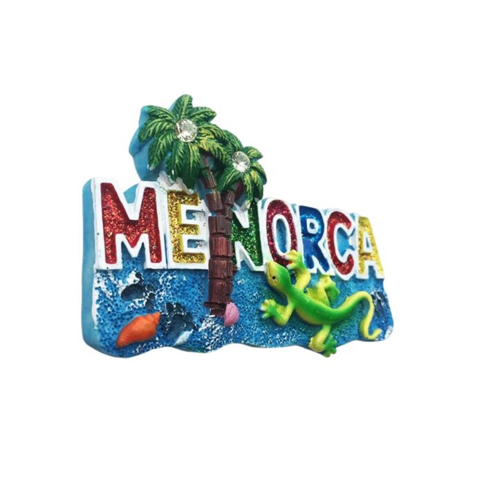 menorca island spain tropical fridge magnet – glitter palm tree travel souvenir & fridge fun