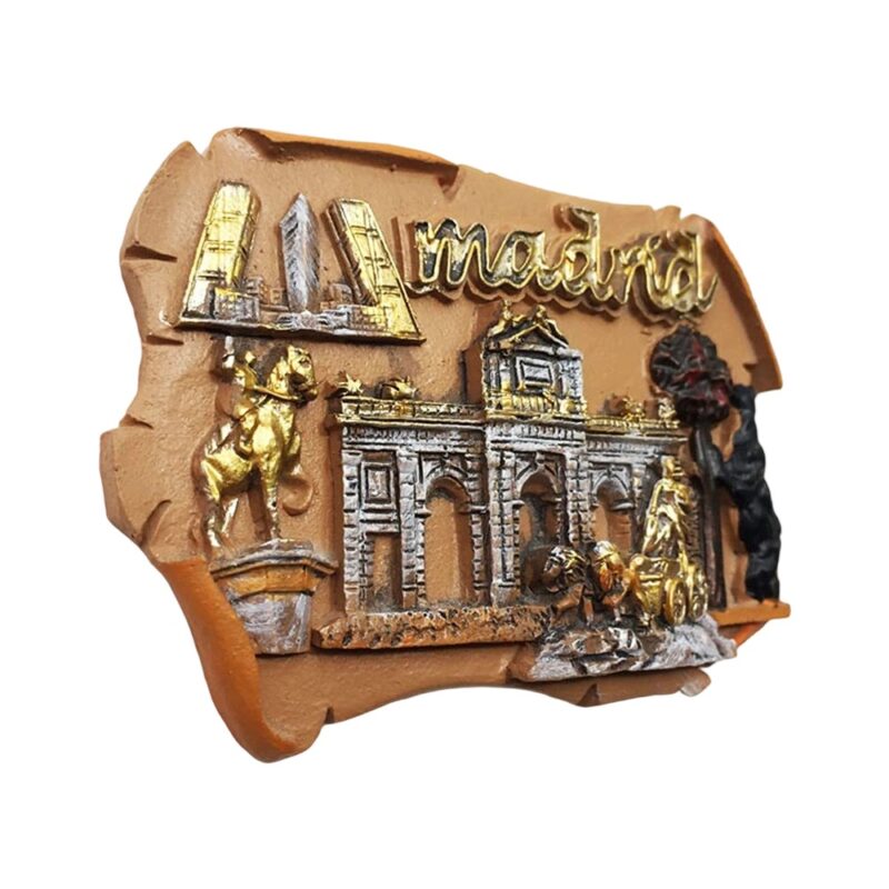 madrid spain 3d landmarks fridge magnet – iconic spanish capital souvenir & classic gift