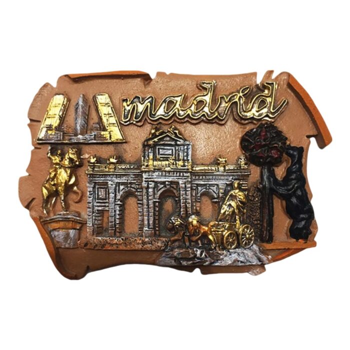 madrid spain 3d landmarks fridge magnet – iconic spanish capital souvenir & classic gift