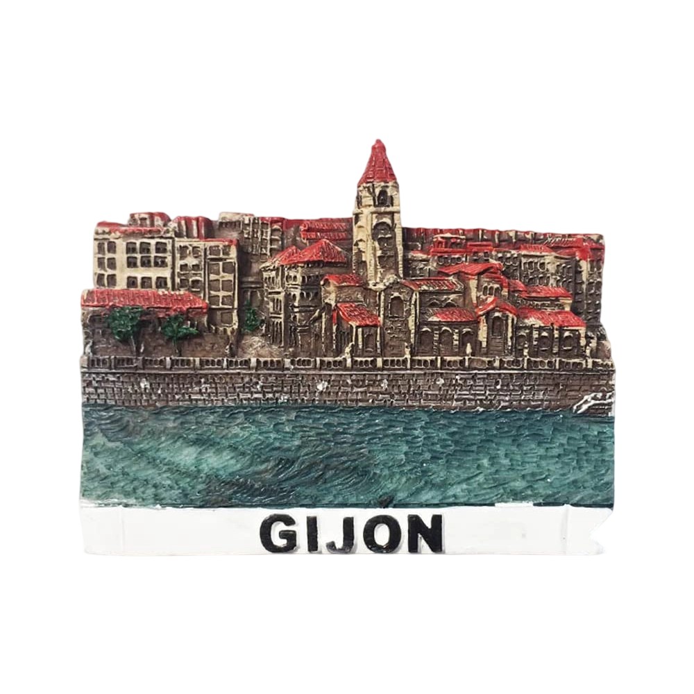 gijon spain coastal city fridge magnet – colorful seaside souvenir & holiday memory
