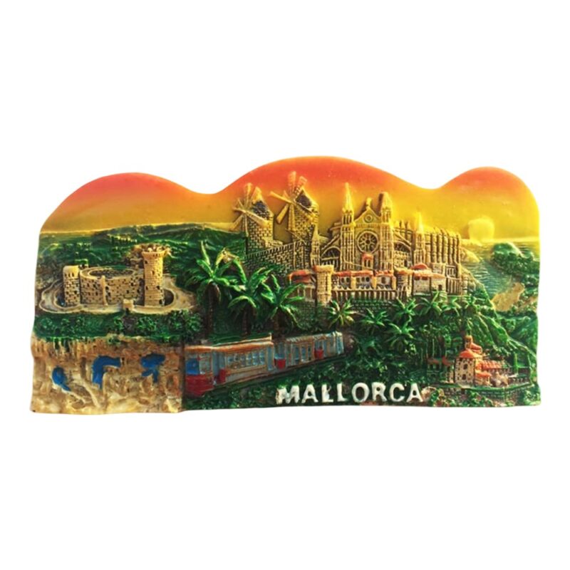 mallorca spain island scene fridge magnet – sunset travel souvenir & scenic wall decoration