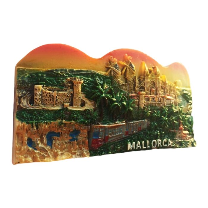 mallorca spain island scene fridge magnet – sunset travel souvenir & scenic wall decoration