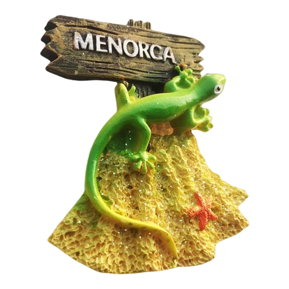 menorca spain lizard fridge magnet – beach style travel gift & gecko souvenir decor