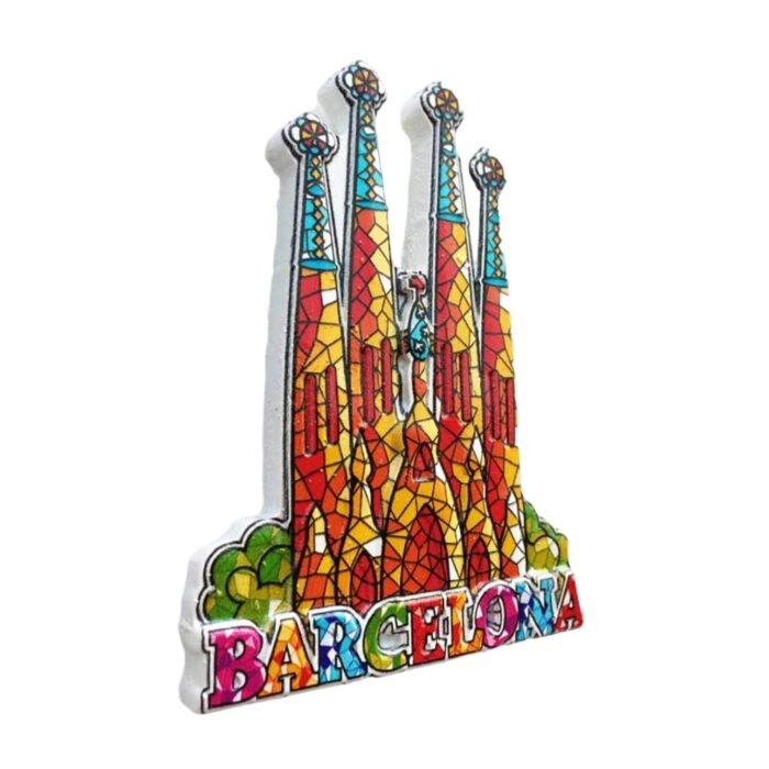barcelona spain gaudi mosaic fridge magnet – colorful travel keepsake & european art decor