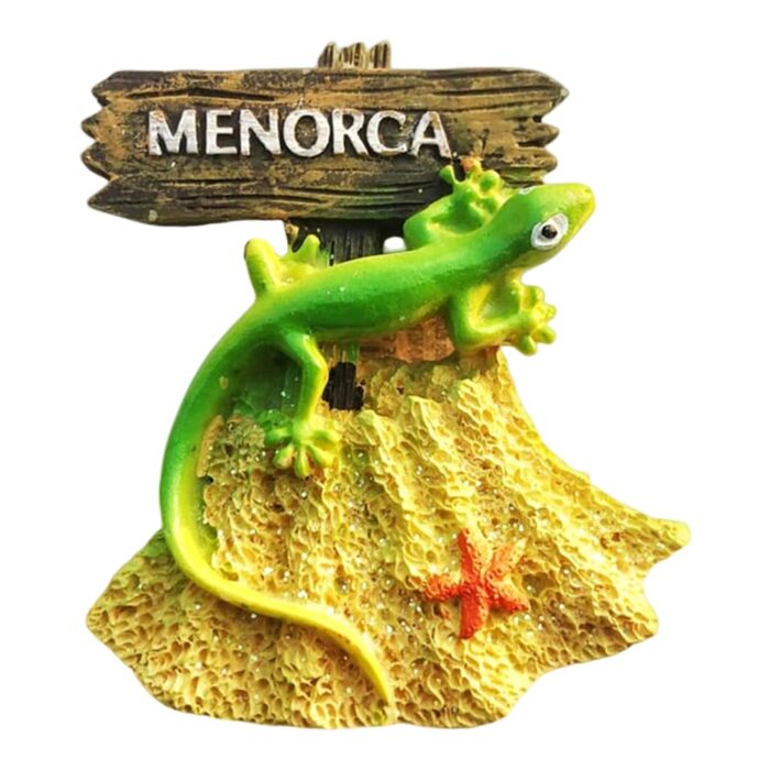 menorca spain lizard fridge magnet – beach style travel gift & gecko souvenir decor