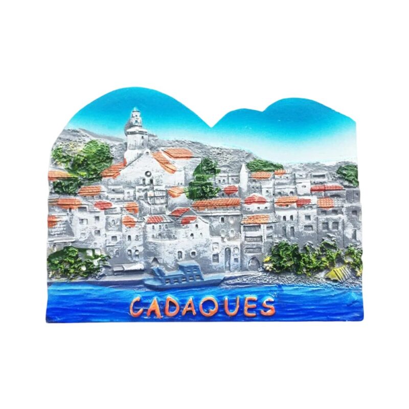 cadaques spain village fridge magnet – coastal architecture travel keepsake & home decor
