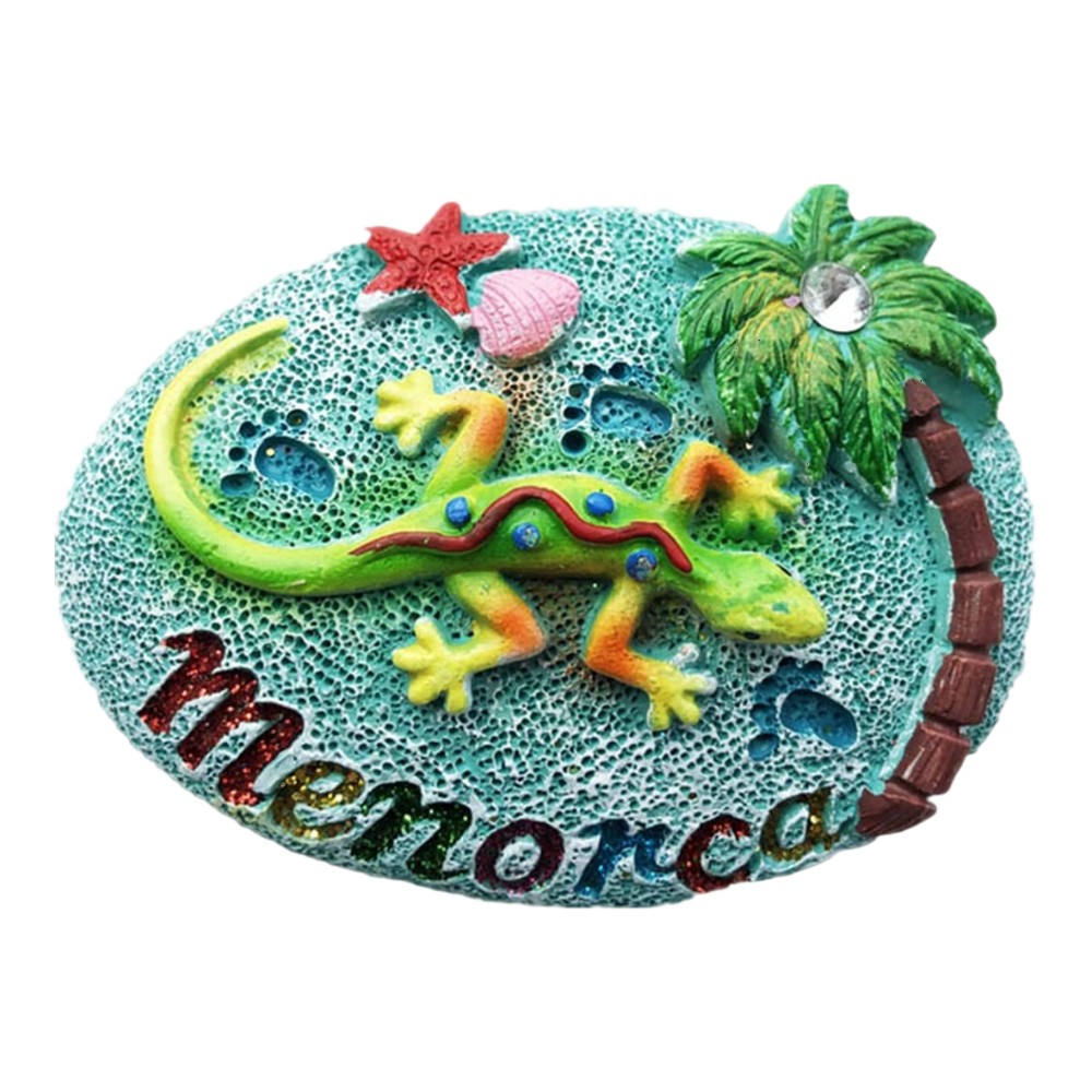 menorca spain oval gecko fridge magnet – tropical souvenir & seaside vacation memory