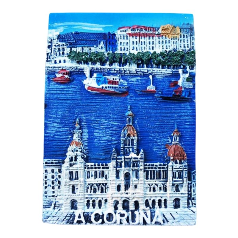 a coruña spain fridge magnet – port city view souvenir & ocean heritage gift decor