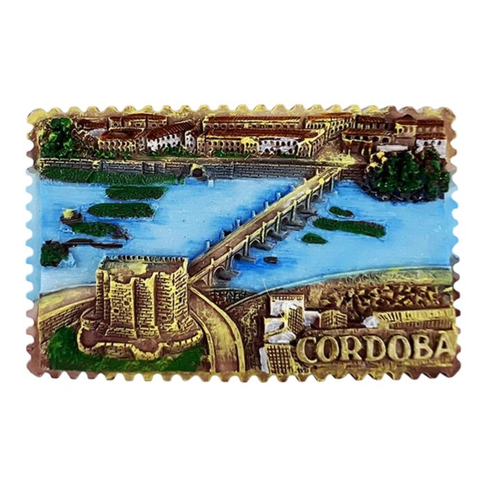 córdoba spain fridge magnet – roman bridge & tower landmark travel gift & refrigerator collectible