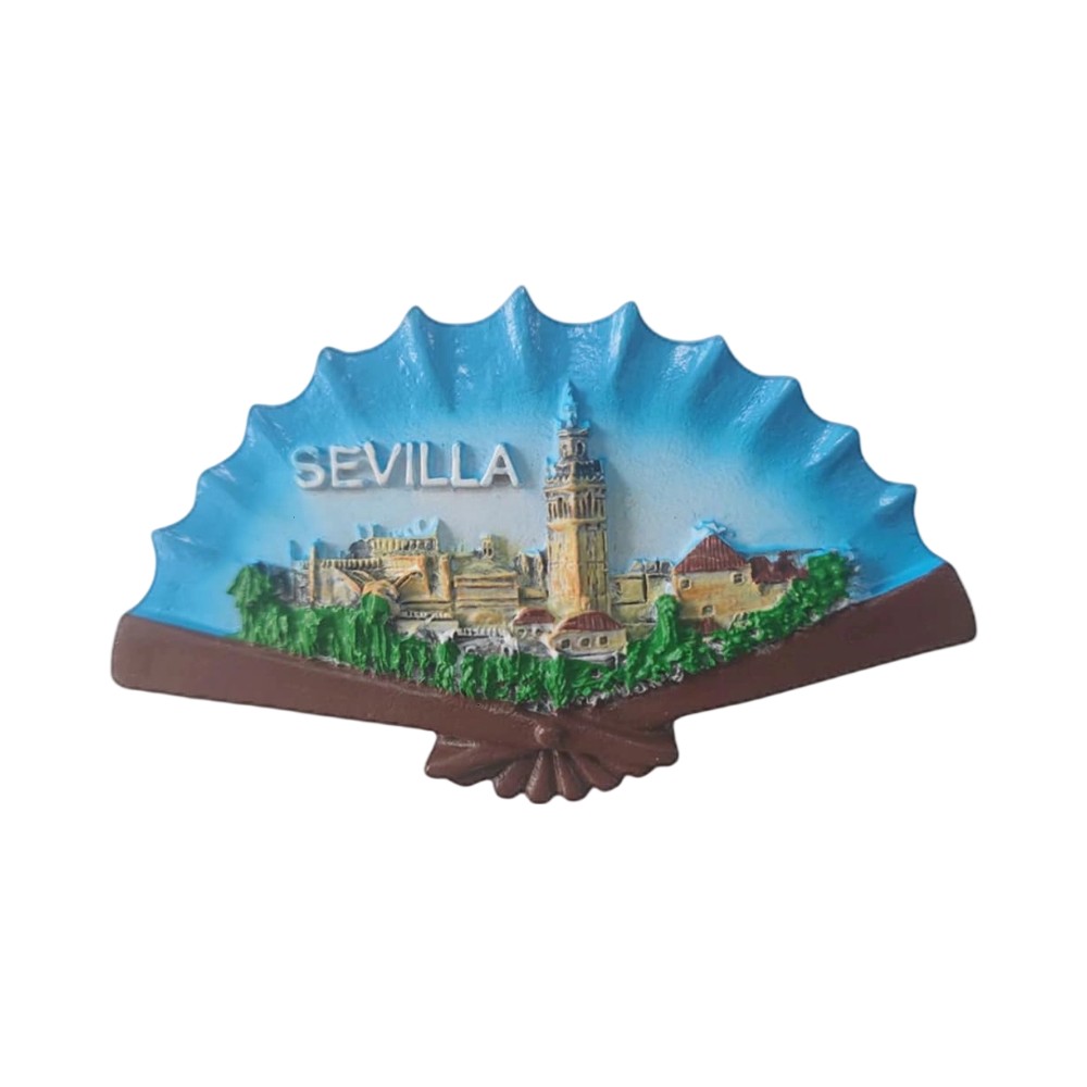 seville spain fridge magnet – cathedral & fan shape landmark souvenir for travel collectors & kitchen decor