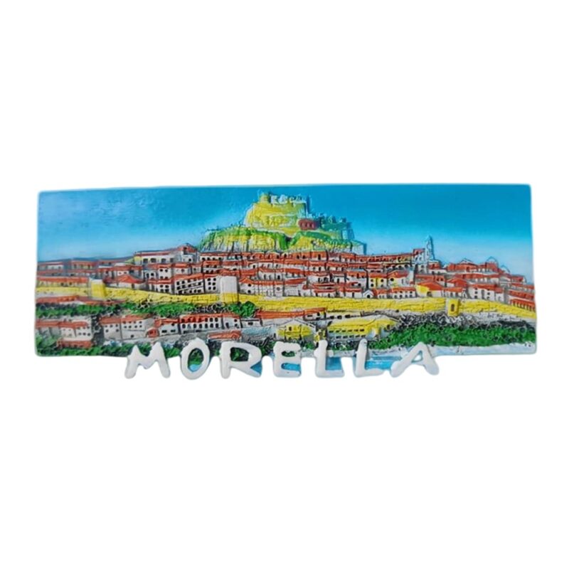 morella spain fridge magnet – medieval castle and village scene, historic spain travel keepsake gift