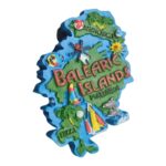 balearic islands spain fridge magnet – mallorca ibiza menorca map design, nautical style souvenir for whiteboard & refrigerator