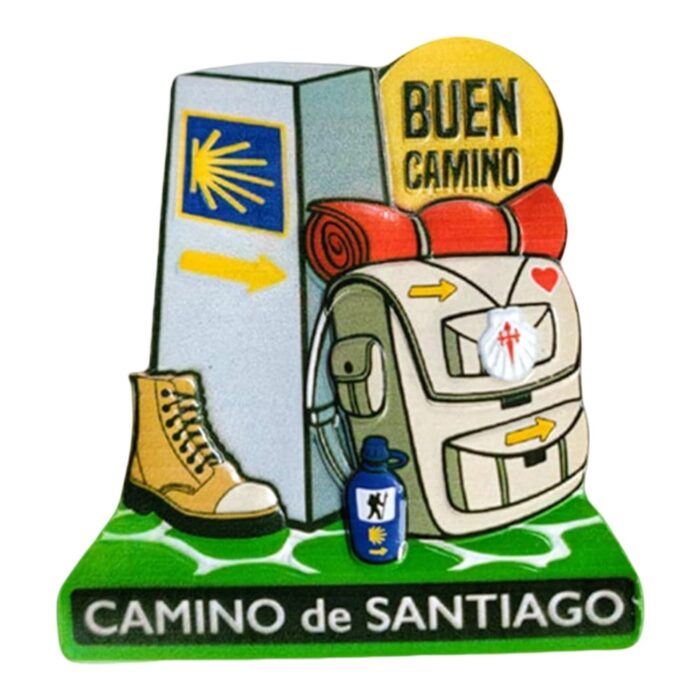 camino de santiago spain fridge magnet – buen camino backpacker design, pilgrimage trail travel keepsake