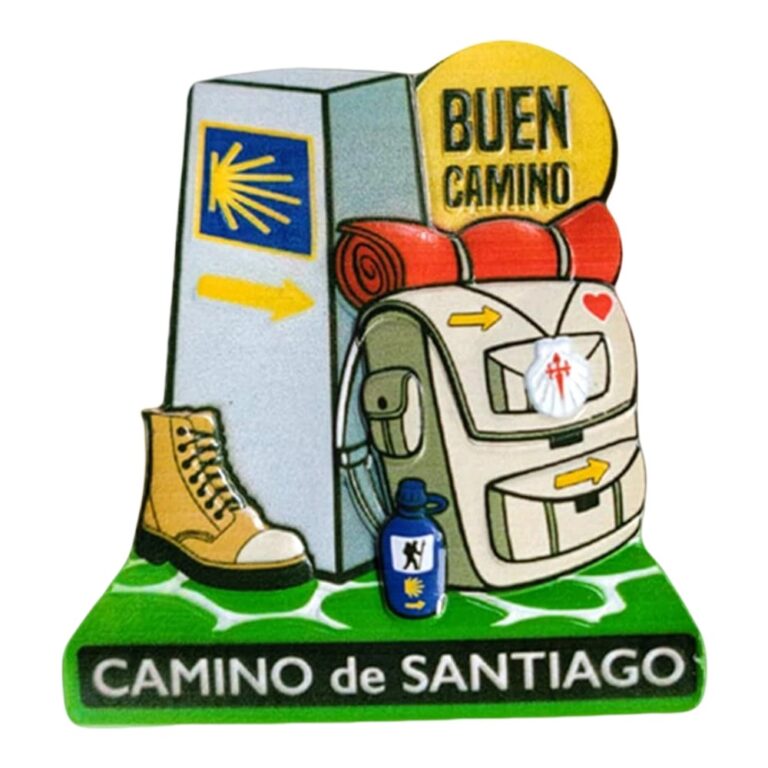 camino de santiago spain fridge magnet – buen camino backpacker design, pilgrimage trail travel keepsake