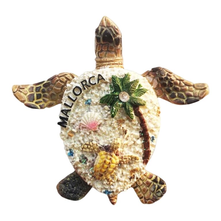 mallorca spain turtle fridge magnet – beachy island theme, ocean souvenir decor for refrigerator or locker