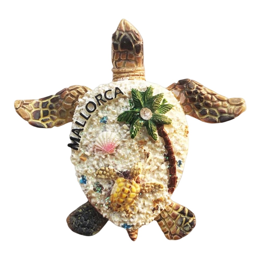 mallorca spain turtle fridge magnet – beachy island theme, ocean souvenir decor for refrigerator or locker